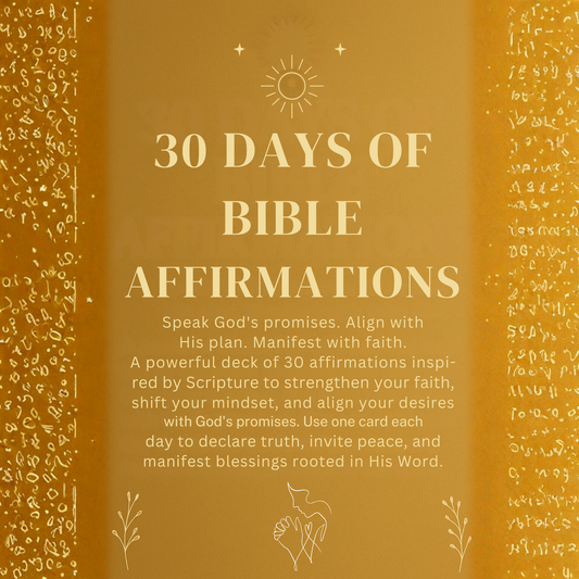 30-Day Bible Affirmation Cards | Scripture Deck | Printable & Digital Faith Gift for Prayer, Manifestation & Journaling
